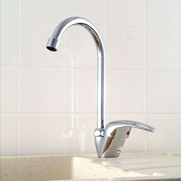 Смеситель для кухни монокомандный белый Potato Эверест B 51-040