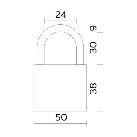 Замок навесной PL-WEATHER-1550 Nickel 4 fin key ( PL-15-50) диск. /блистер