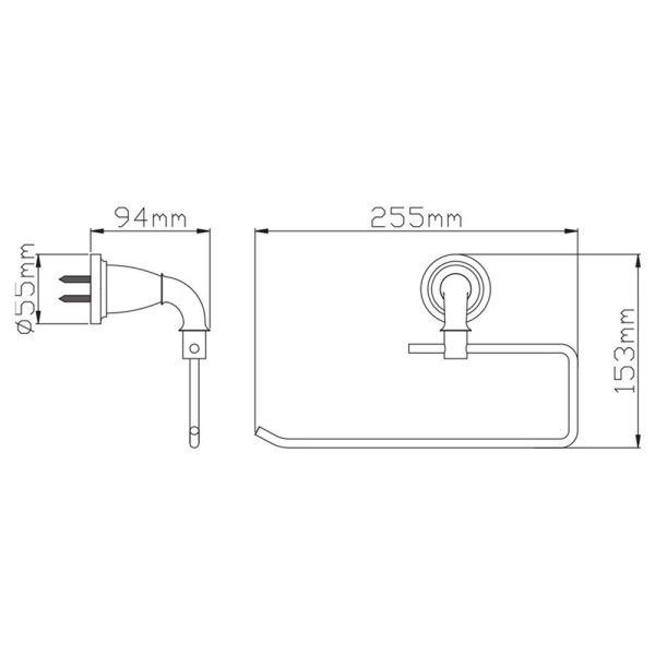 Настенный держатель туалетной бумаги без крышки (удлиненный) P7203-3 (72 серия)