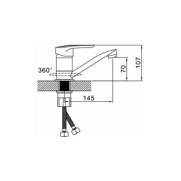 Смеситель для кухни монокомандный  хром  Potato Эверест B45-025