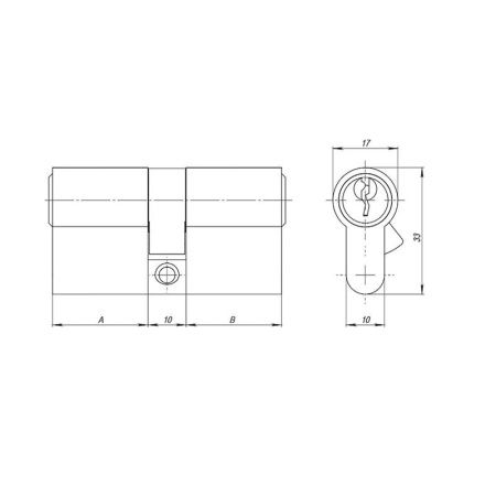 Цилиндровый механизм AZ1000Key60 хром