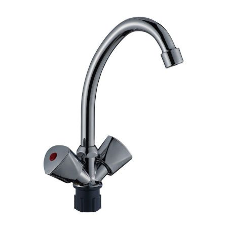 Смеситель для кухни двухручковый хром Potato Эверест B 49-334