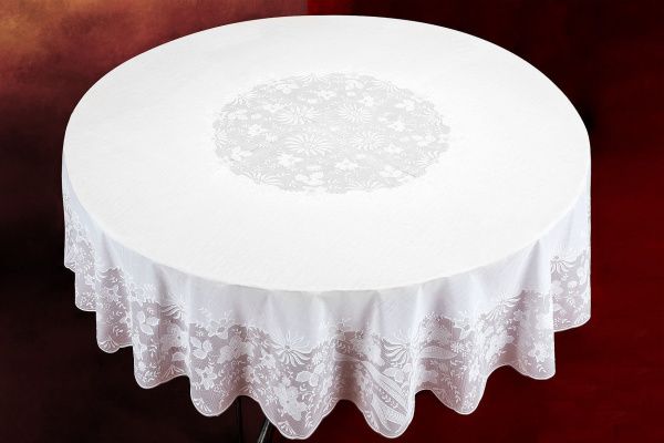 Скатерть готовая СS-316 белая (21334) 180см*18м круглая (10 шт.в рул.)