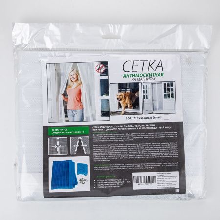 Сетка москитная на магнитах 100х210см бел. (упак.40шт.)