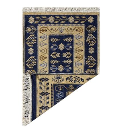 Коврик из хлопка 60*120 син./беж. UK1371 Kilim Usak