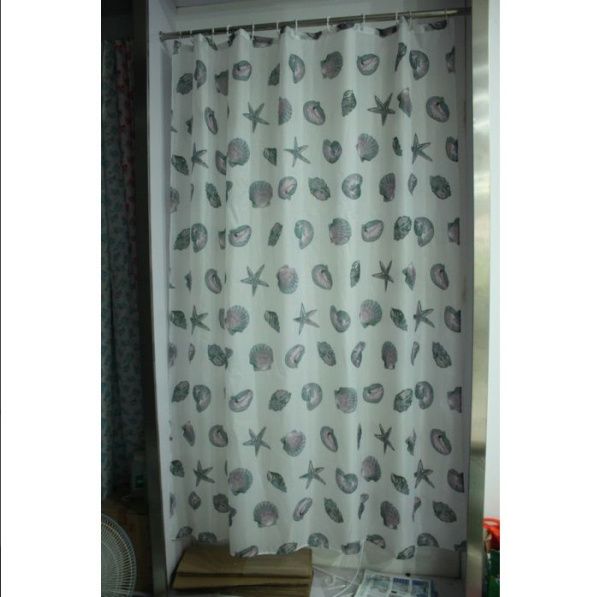 Штора для ванной тканевая серая, 1032, "Залел" эконом, 170-180*200