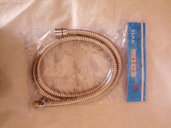 Душевой шланг  ELKA 150-170см растяжной d13 мелк.плетен.внутр.шланг EPDM двойной замок (имп-имп)