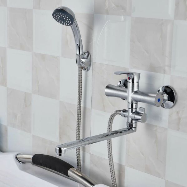 Смеситель для ванны и умывальника монокомандный  хром  Potato Эверест B21-032