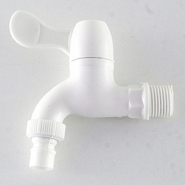 Кран водоразборный одноручковый на холодную воду белый  Potato Эверест B42-338