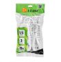 Сет. удлинитель ПВС 2х1 3роз.  1.5м 10А (корпус АБС-пластик) E1М
