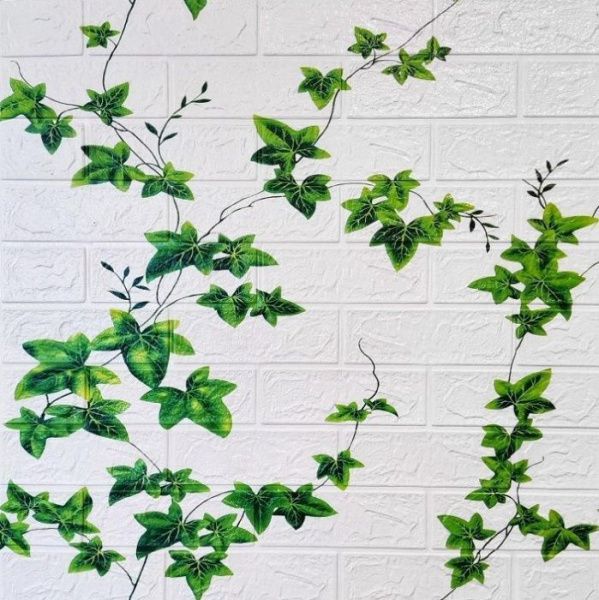 Панель самокл. 3D 700х770х3,0мм арт.316 «Плющ на кирпиче» (упак. 10шт.) (ДЕКОФИКС)