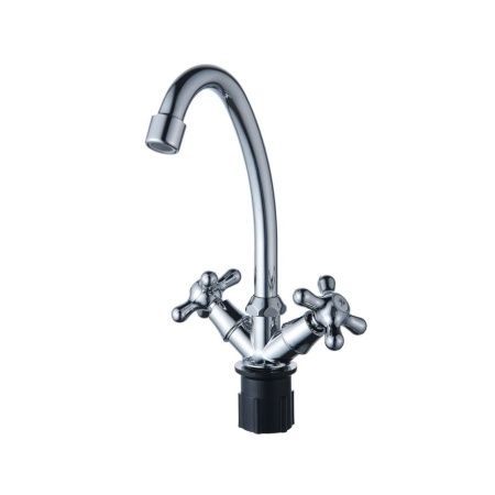 Смеситель для кухни двухручковый  хром  Potato Эверест B49-340M