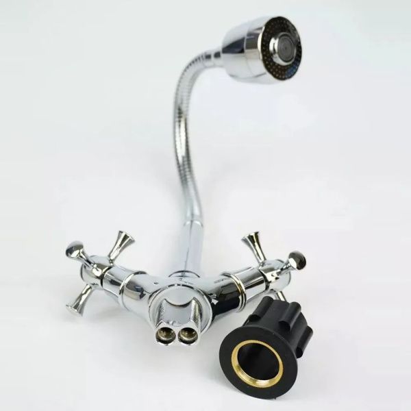 Смеситель для кухни двухручковый  жбежевый  Potato Эверест B69-658