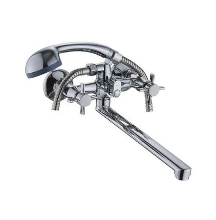 Смеситель для ванны и умывальника двухручковый хром Potato Эверест  B 23-354