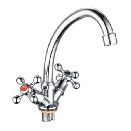 Смеситель для кухни двухручковый хром Potato P 4965 (уп.2 шт.)