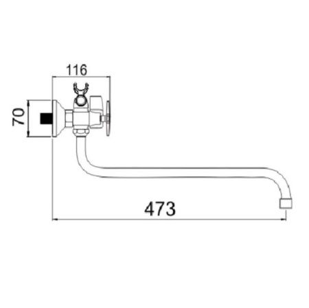 Смеситель для ванны и умывальника двухручковый хром Potato P 2269