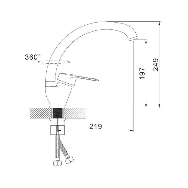 Смеситель для кухни монокомандный  белый  Potato Эверест B59-0267