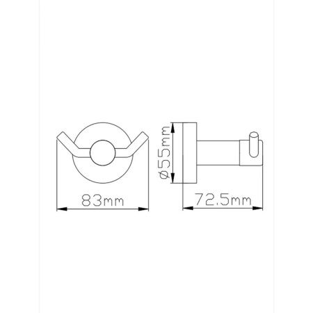 Крючок настенный двойной  P2005-2 (20 серия)