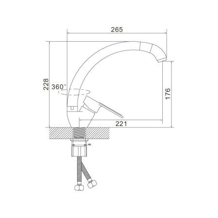 Смеситель для кухни монокомандный хром Potato Эверест B 59-274 A