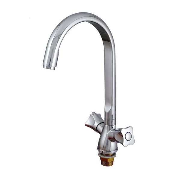 Смеситель для кухни двухручковый хром Potato P 41306 N