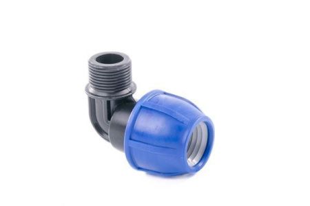 Отвод компрессионный с наруж.резьбой д.32х3/4"M для ПЭ труб ТурПласт