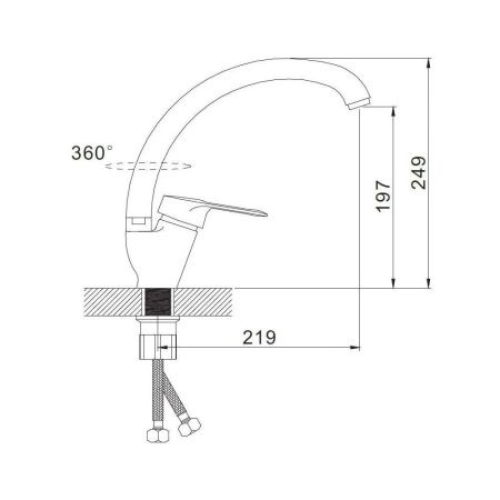 Смеситель для кухни монокомандный  хром  Potato Эверест B59-026