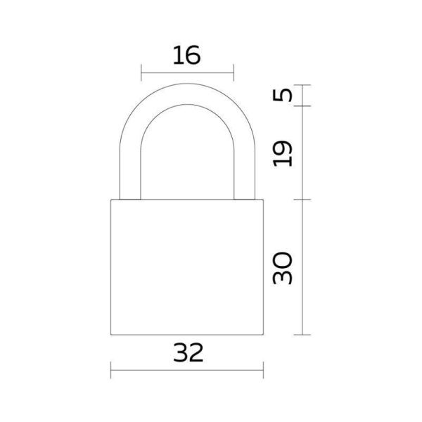 Замок навесной PL-PROTEC-0232 3key (PL-02-32) англ. /блистер