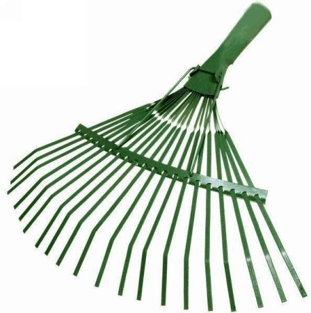 Грабли веерные 20 зуб. пластинчатые порош.окр с черенком* (упак.10шт.)