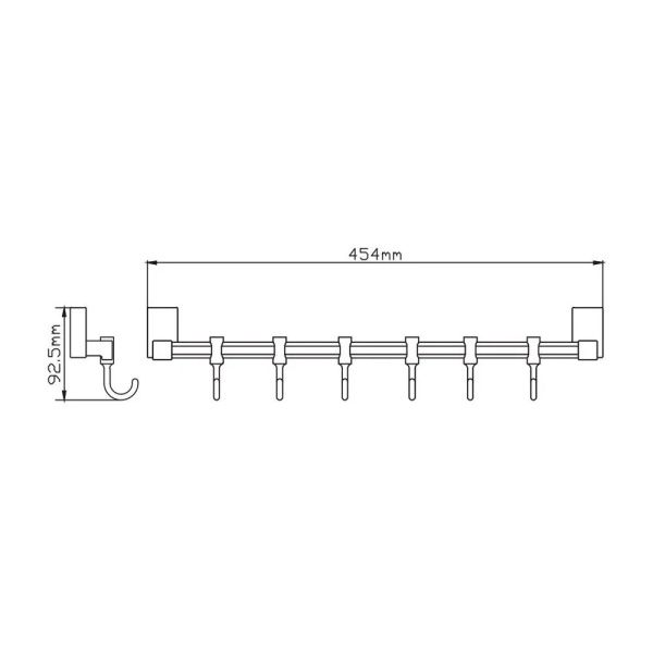 Держатель полотенец (6 крючков) P1614-6 (16 серия)