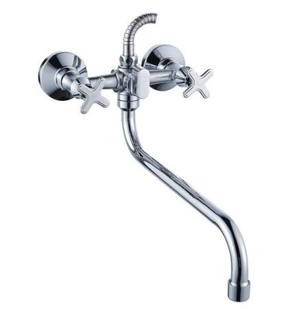 Смеситель для ванны и умывальника двухручковый хром Potato Эверест B 24-350