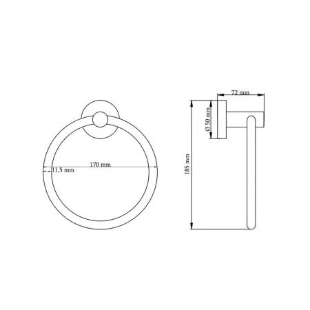 Полотенцедержатель настенный (кольцо) P2004 (20 серия)