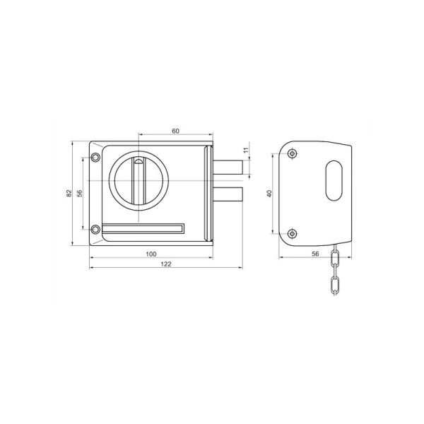 Замок накладной ЗНД-1АК полим/покр