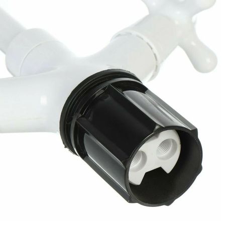 Смеситель для кухни двухручуовый белый Potato Эверест B 41-3597