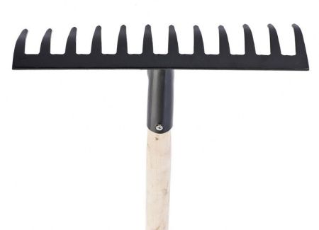 Грабли садово-огородные 12 зуб. метал. прямые с черенком* (упак.10шт.)