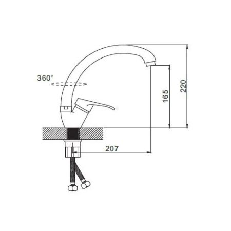 Смеситель для кухни монокомандный  хром  Potato Эверест B59-028