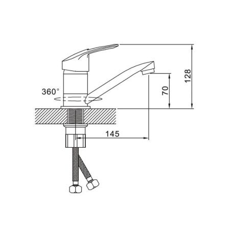 Смеситель для кухни монокомандный  хром  Potato Эверест B45-023