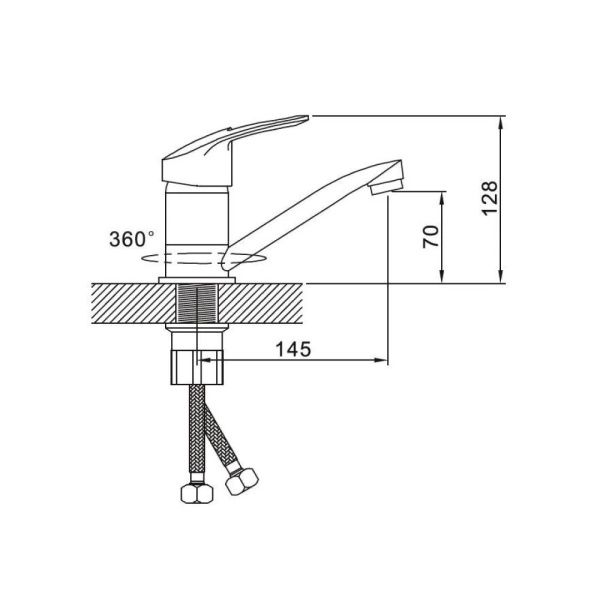 Смеситель для кухни монокомандный  хром  Potato Эверест B45-023