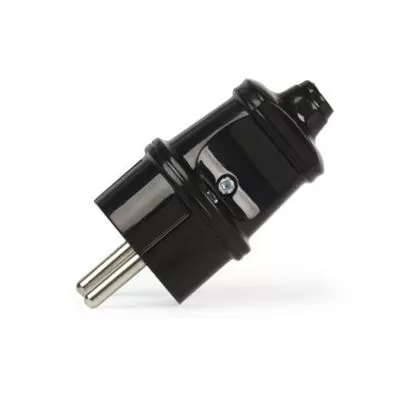 SmartBuy вилка 16А 250В (АБС-пластик, прямая, черная, земля) SBE-16-P01-b
