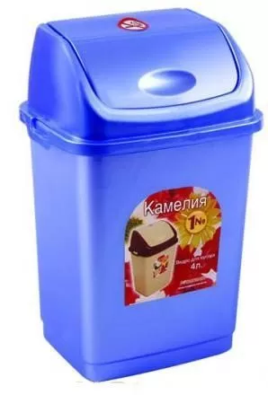 Ведро для мусора 4л голубое "Камелия"