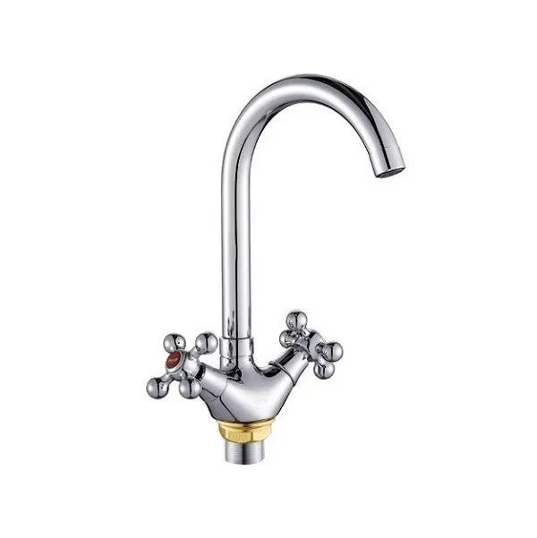 Смеситель для кухни двухручковый хром Potato P 4461