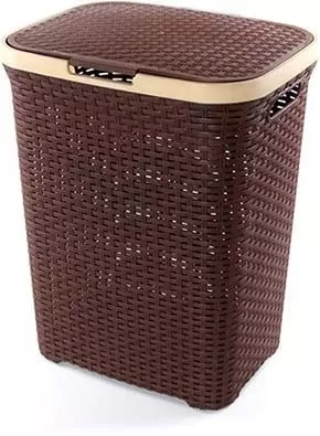 Корзина для белья 60л коричневая Ротанг