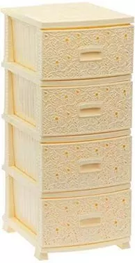 Комод 4-х секц. декор "Ажур" слоновая кость