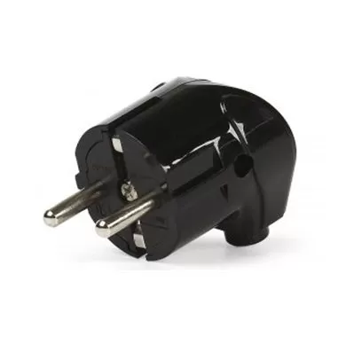 SmartBuy вилка 16А 250В (АБС-пластик, угловая, черная, земля) SBE-16-P02-b