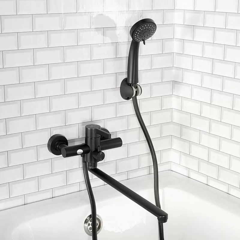 Смеситель для ванны монокомандный чёрный Potato Diadonna D236-22BL