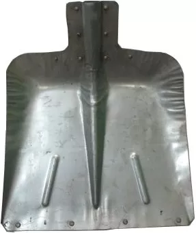 Лопата для снега металлическая 355*380 алюминевая с мет.планкой ЛС с деревянным черенком*