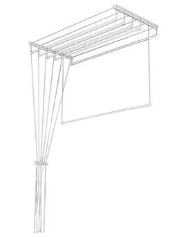 Сушилка для белья потолочная 5 линий, 1,6 метра, белая, уп.пакет, Лиана