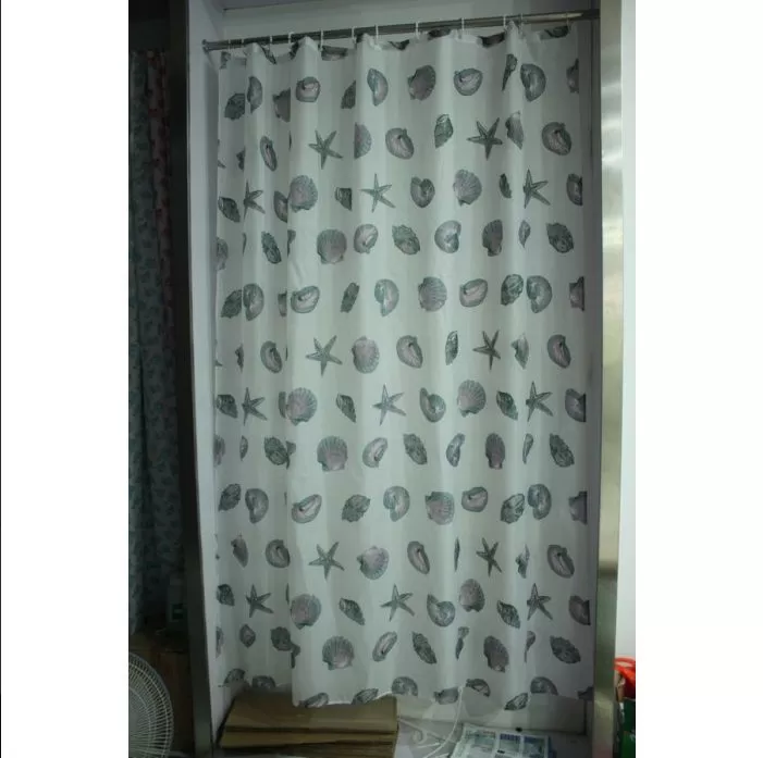 Штора для ванной тканевая серая, 1032, "Залел" эконом, 170-180*200