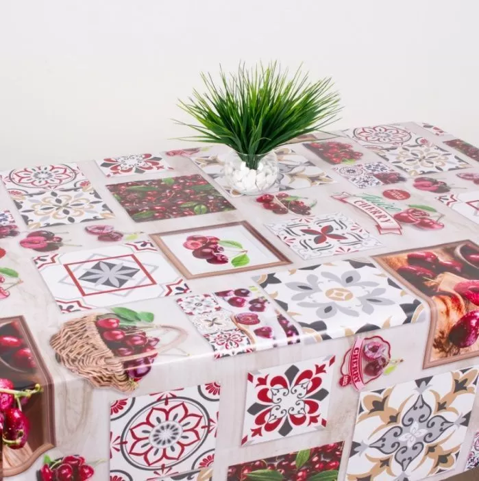 Клеенка на нетк.основе "Mirror" GX-277A Спелая черешня (1,40х20м)