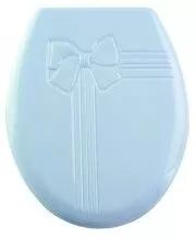Крышка для унитаза жесткая голубая "Бантик"