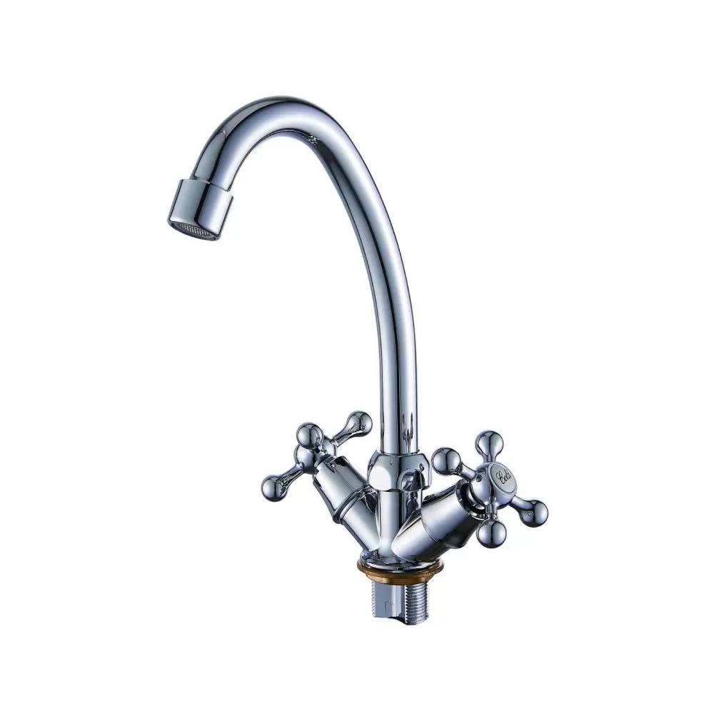 Смеситель для кухни двухручуовый хром Potato Эверест B 49-351